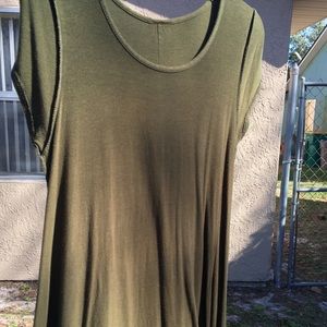 Olive green t-shirt dress